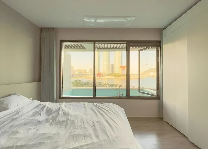 Appartement 이터널 블루 웨이브 O풀빌라o오션뷰o핀란드식사우나o송도 케이블카o *